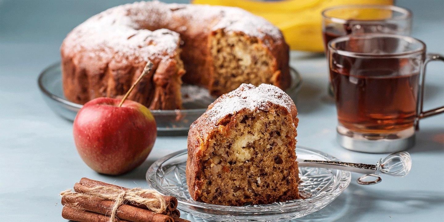 Bolo Integral de Banana e Maçã